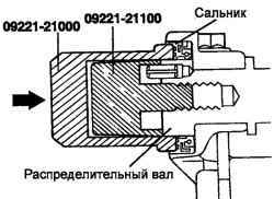 Запрессовка сальника распределительного вала с помощью специального инструмента