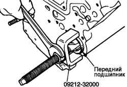 Демонтаж переднего подшипника правого уравновешивающего вала