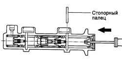 Снятие ограничительного пальца первичного поршня